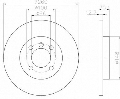 HELLA PAGID 8dd355100631 -  Тормозной диск